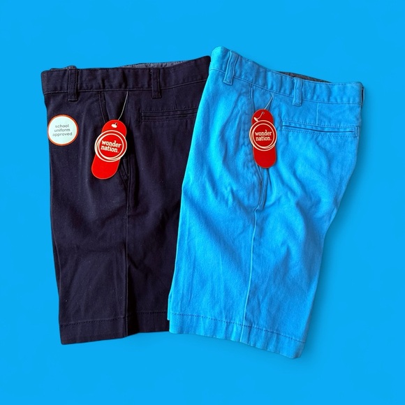 Lot of two Wonder Nation School Uniform Approved Chino Shorts for boys - Picture 1 of 5